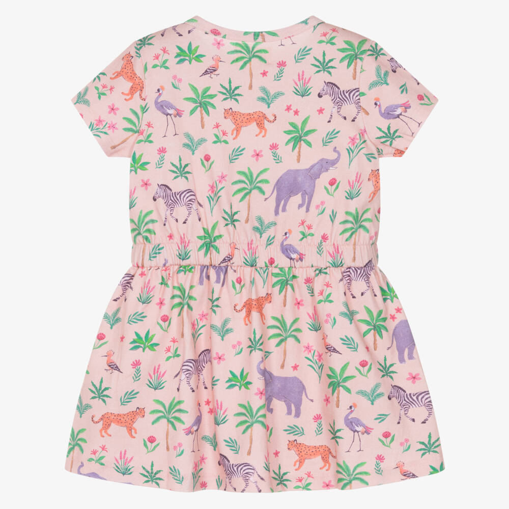 Hatley-Girls Pink Cotton Jungle Animal Print Dress | Childrensalon Outlet