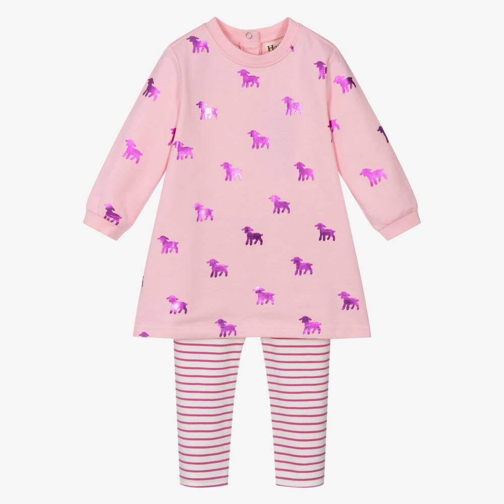 Hatley-طقم فستان وردي للبنات مع حمل صغير | Childrensalon Outlet