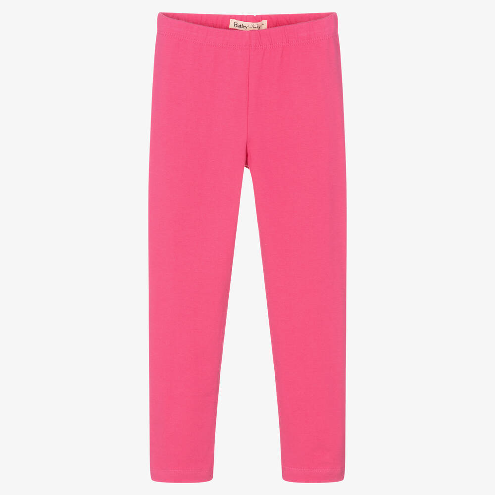 Hatley - Girls Pink Cotton Leggings | Childrensalon