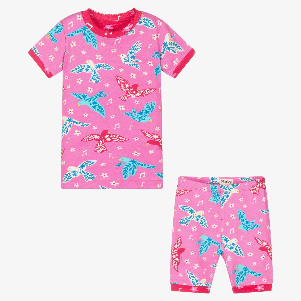 Hatley-Girls Pink Cotton Pyjamas | Childrensalon Outlet