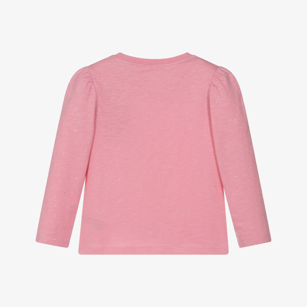 Hatley-Girls Pink Cotton & Silver Sparkle Top | Childrensalon Outlet