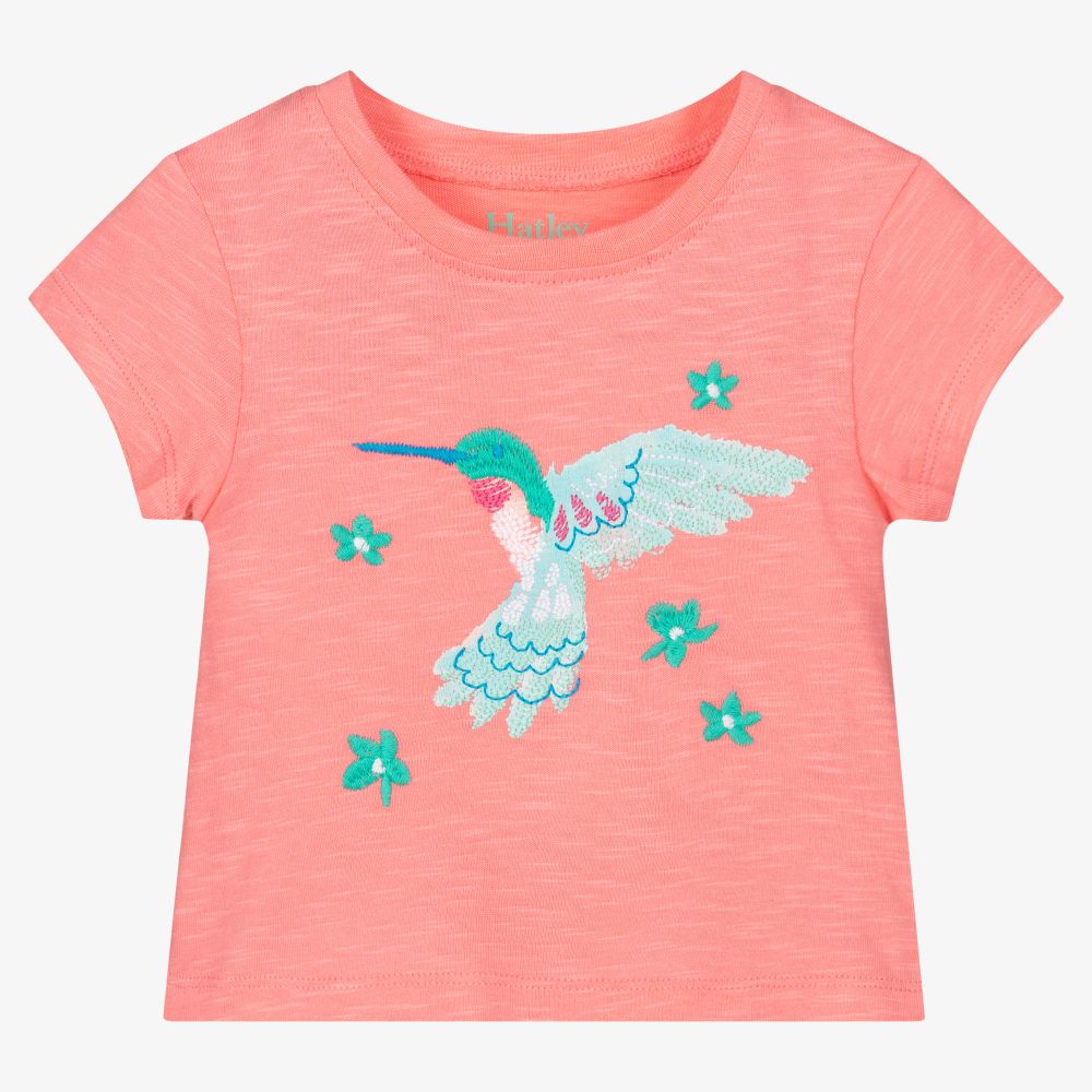 Hatley - Girls Pink Cotton T-Shirt | Childrensalon