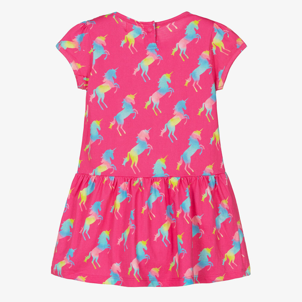 Hatley-Girls Pink Cotton Unicorn Dress | Childrensalon Outlet