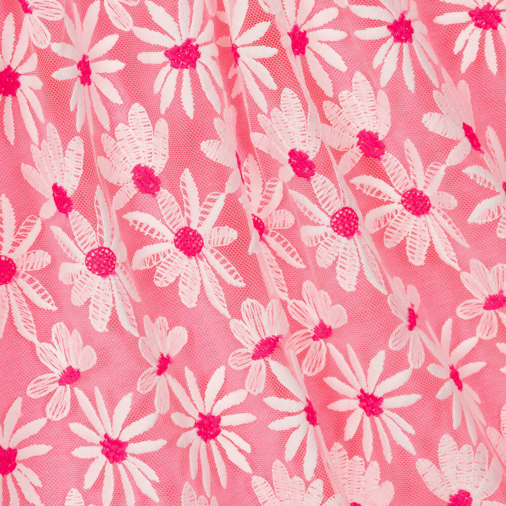 Hatley-Girls Pink Embroidered Daisy Tulle Dress | Childrensalon Outlet