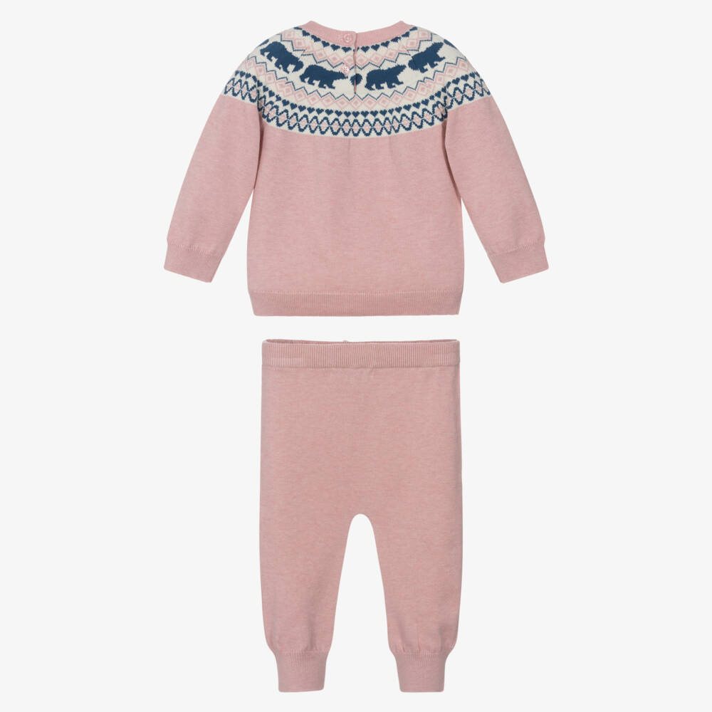 Hatley-Розовый вязаный комплект Fair Isle для девочек | Childrensalon Outlet