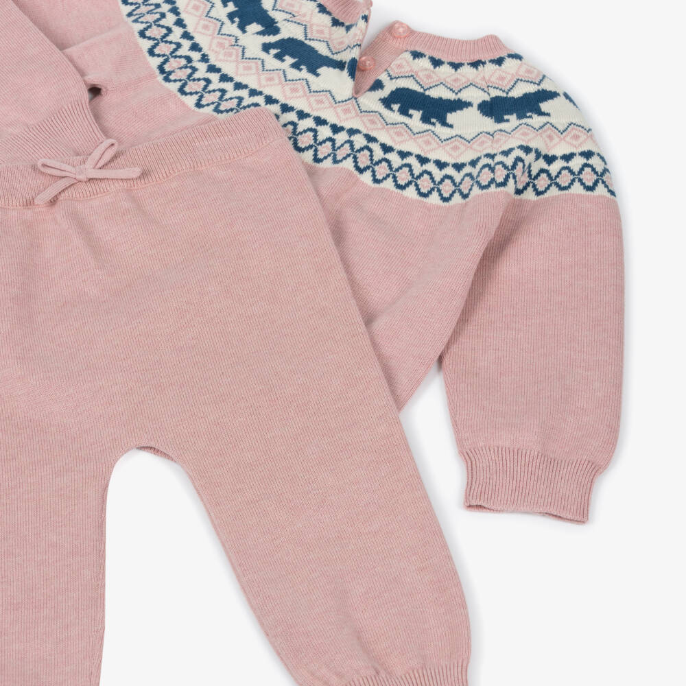 Hatley-Розовый вязаный комплект Fair Isle для девочек | Childrensalon Outlet