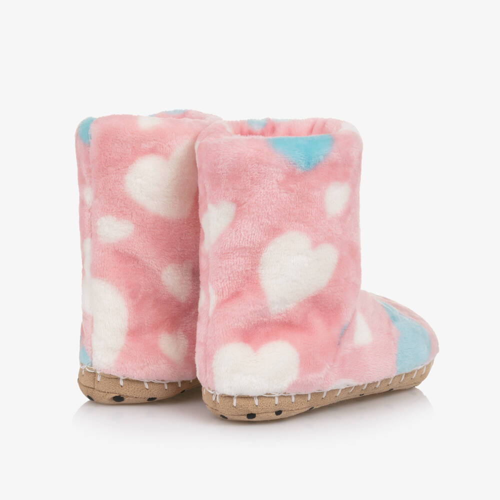 Hatley-Розовые флисовые тапочки с сердечками для девочек | Childrensalon Outlet