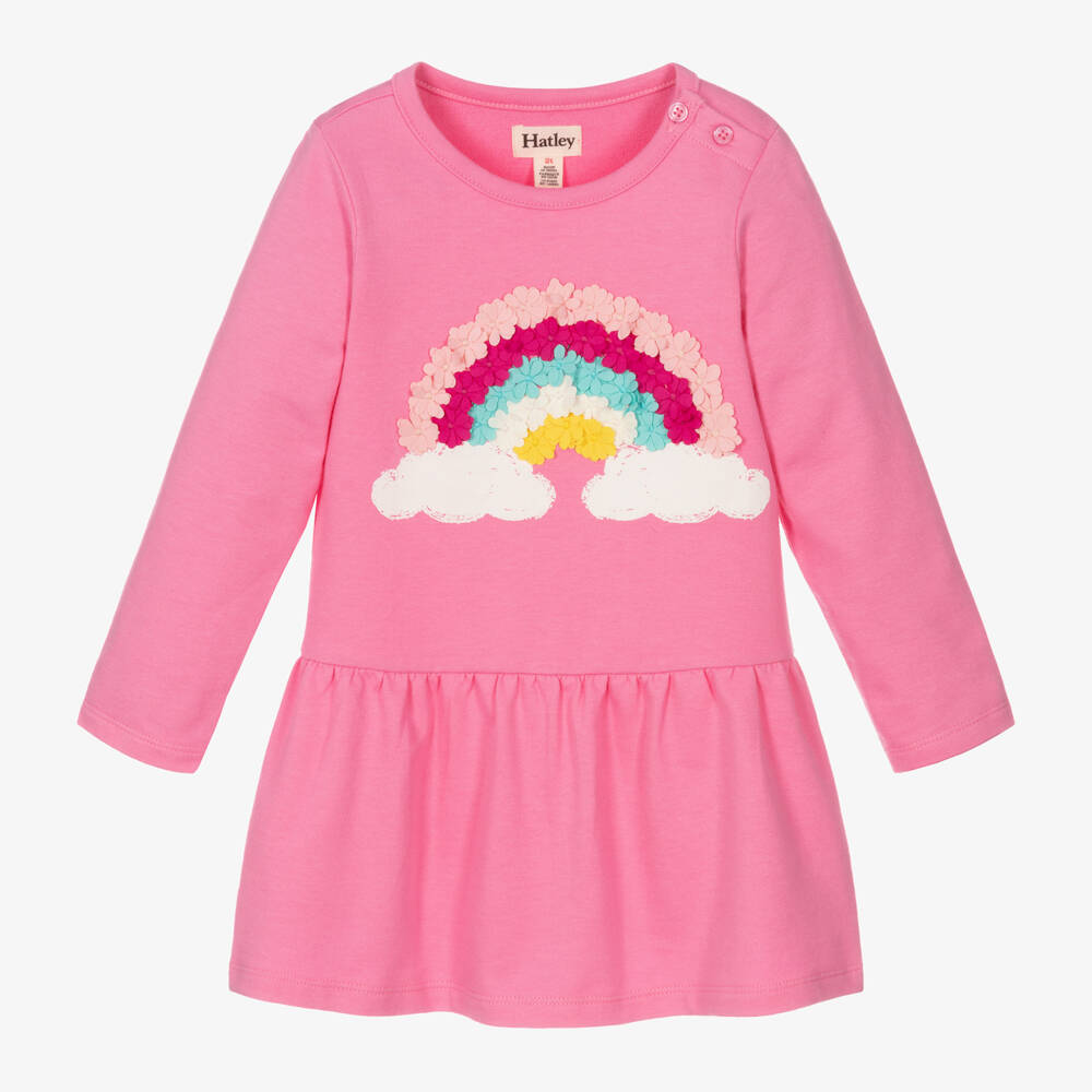 Hatley-Girls Pink Floral Rainbow Dress | Childrensalon Outlet