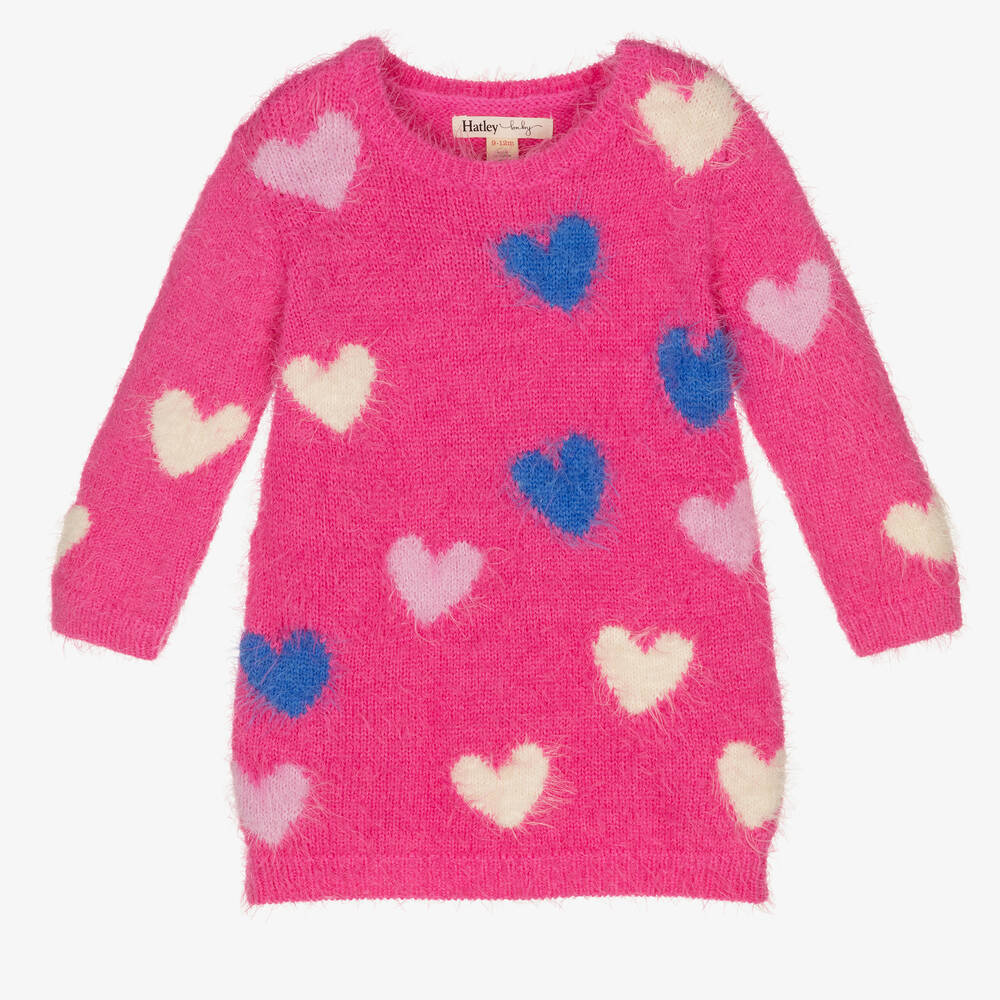 Hatley - Girls Pink Fluffy Knit Dress | Childrensalon