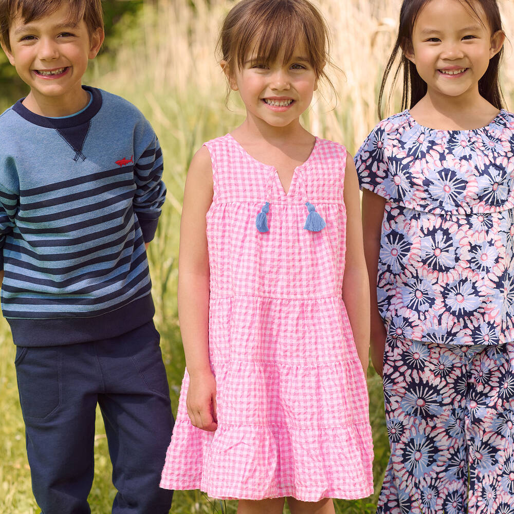 Hatley-Розовое многоярусное платье в клетку | Childrensalon Outlet