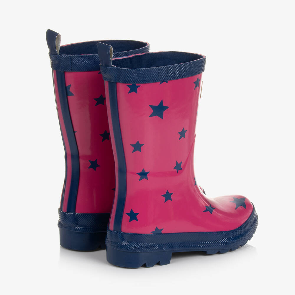 Hatley-Girls Pink Glitter Stars Rain Boots & Socks | Childrensalon Outlet