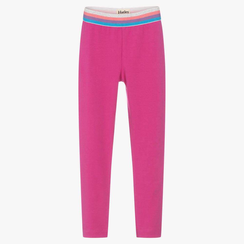 Hatley - Girls Pink Glitter Waistband Leggings | Childrensalon