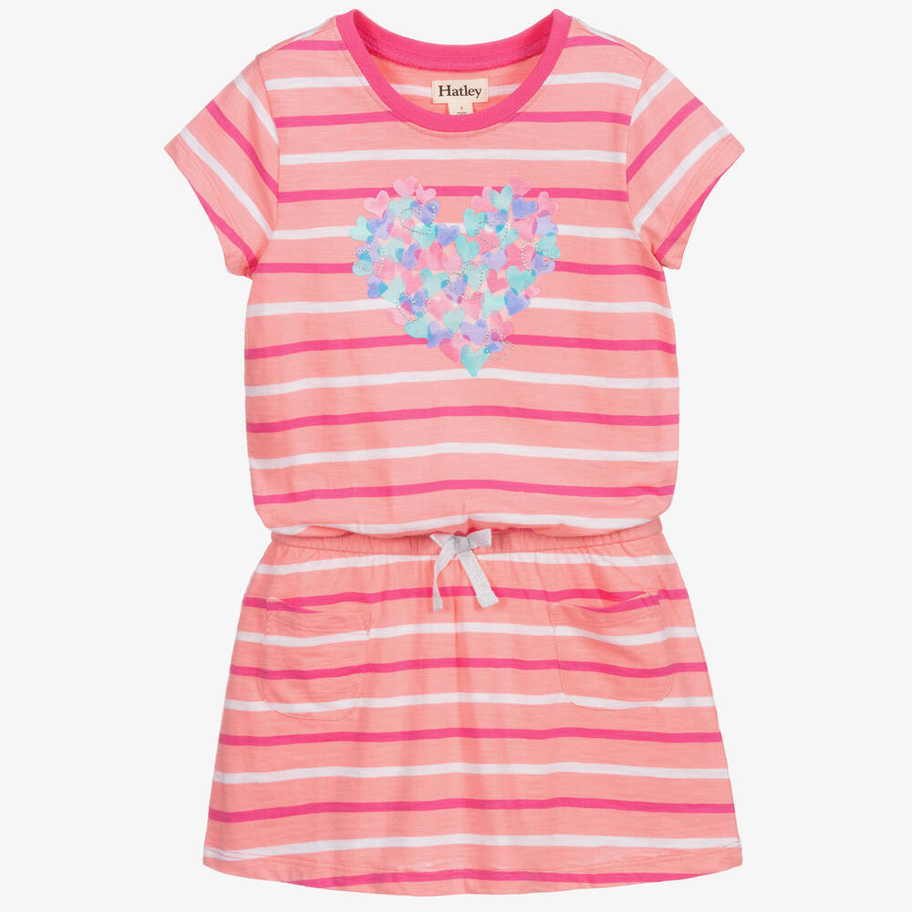 Hatley - Rosa Kleid mit Herzmuster (M) | Childrensalon