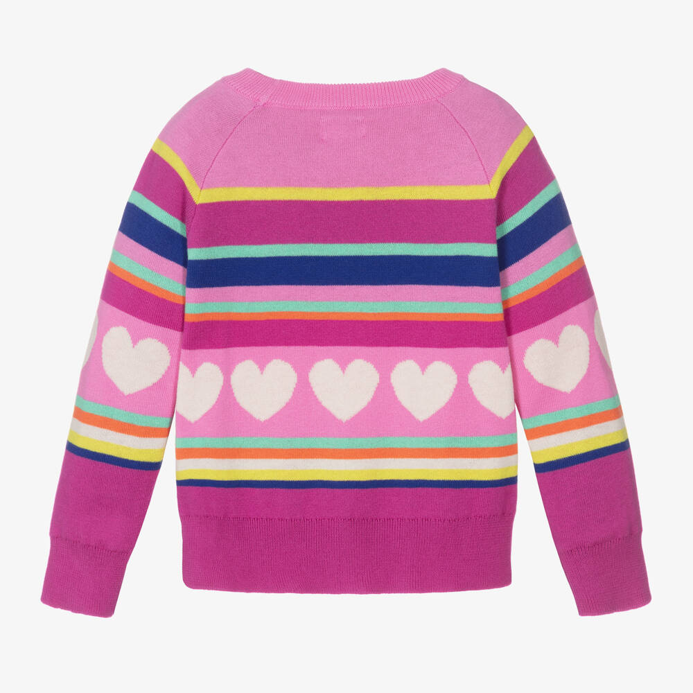 Hatley-Girls Pink Heart Jumper | Childrensalon Outlet