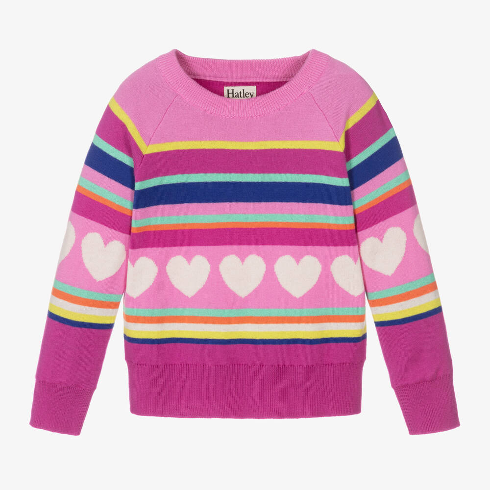Hatley-بلوفر قطن محبوك لون زهري للبنات | Childrensalon Outlet