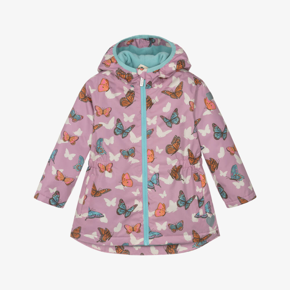 Hatley-Розовый плащ с капюшоном и бабочками для девочек | Childrensalon Outlet
