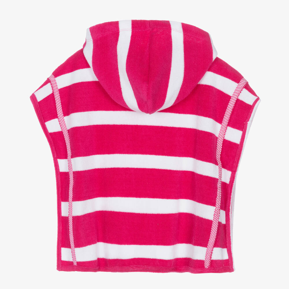 هاتلي-منشفة هودي قطن مقلم لون زهري وأبيض للبنات | Childrensalon Outlet