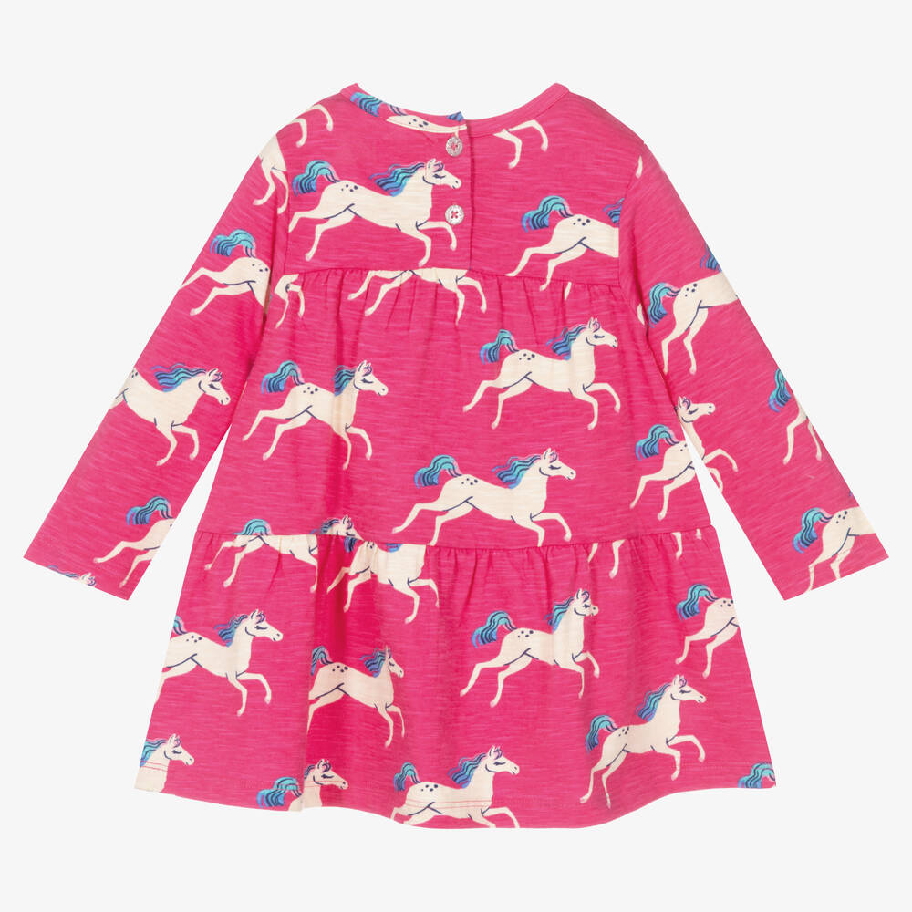 Hatley-Girls Pink Horse Cotton Dress | Childrensalon Outlet