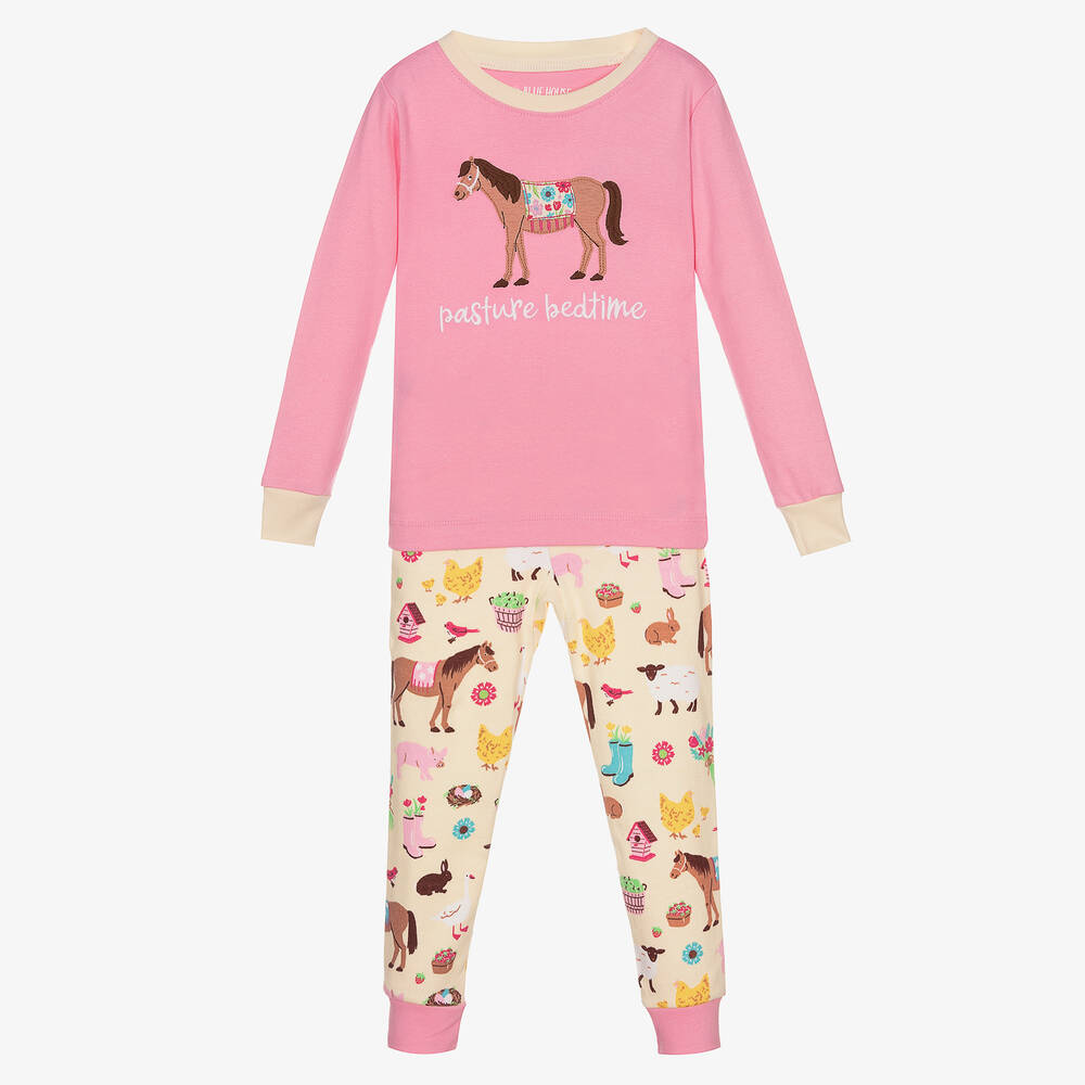 Little Blue House by Hatley-Girls Pink Horse Pyjamas | Childrensalon Outlet