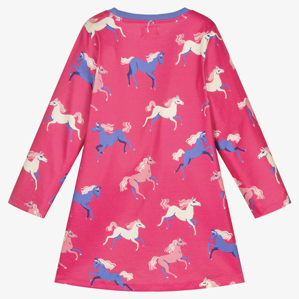 هاتلي-قميص نوم جيرسي لون زهري فوشيا للبنات | Childrensalon Outlet