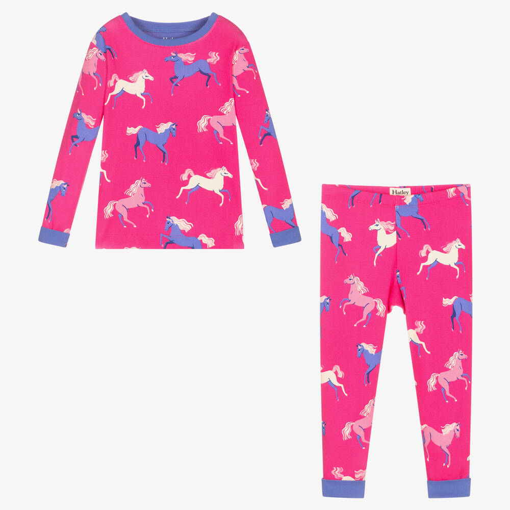 Hatley-Girls Pink Horses Pyjamas | Childrensalon Outlet