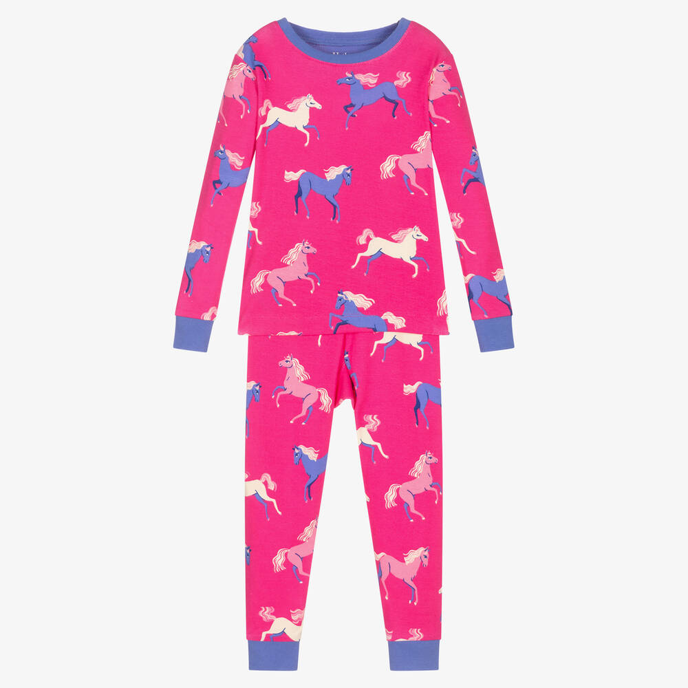Hatley-Girls Pink Horses Pyjamas | Childrensalon Outlet