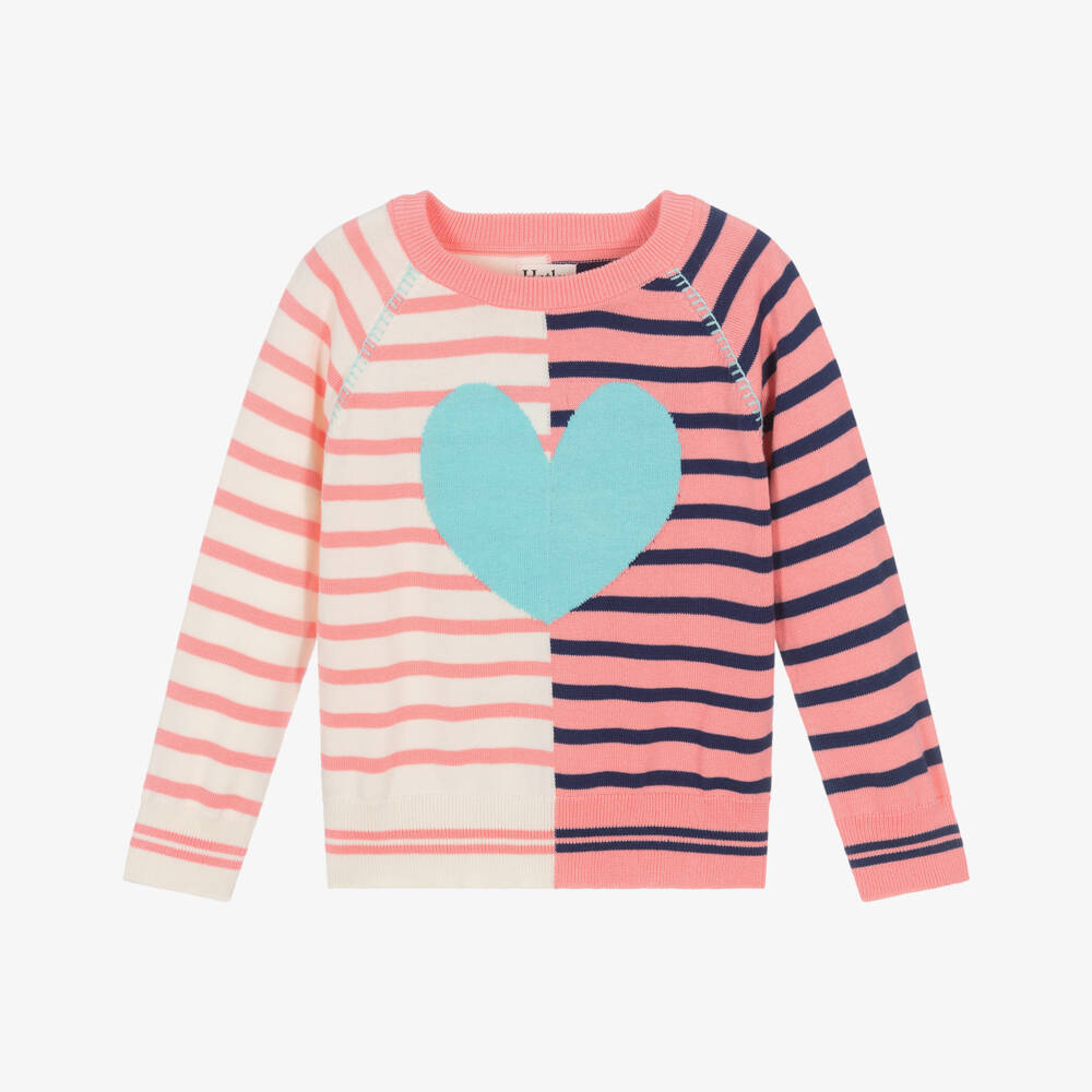 Hatley-Кремовый розовый свитер с сердечками для девочек | Childrensalon Outlet