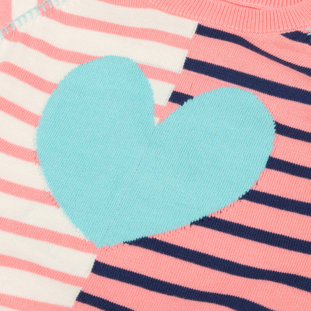 Hatley-كنزة بنات وردية عاجية بنقشة قلب | Childrensalon Outlet