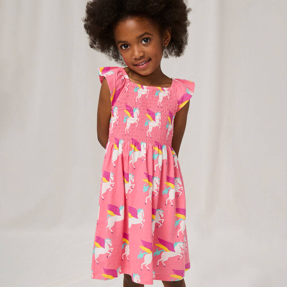 Hatley-Girls Pink Pegasus Smocked Dress | Childrensalon Outlet