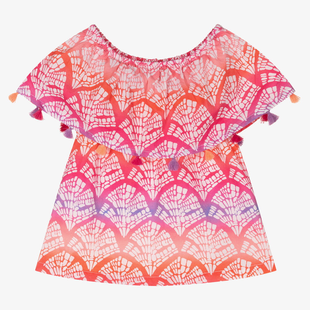 Hatley - Girls Pink & Purple Cotton Top | Childrensalon