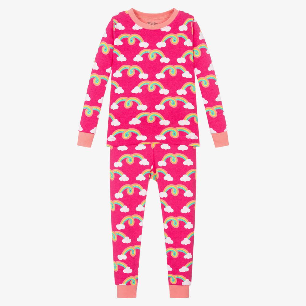 Hatley-بيجاما قطن لون زهري للبنات | Childrensalon Outlet