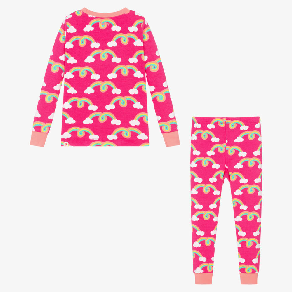 Hatley-Girls Pink Rainbow Cotton Pyjamas | Childrensalon Outlet