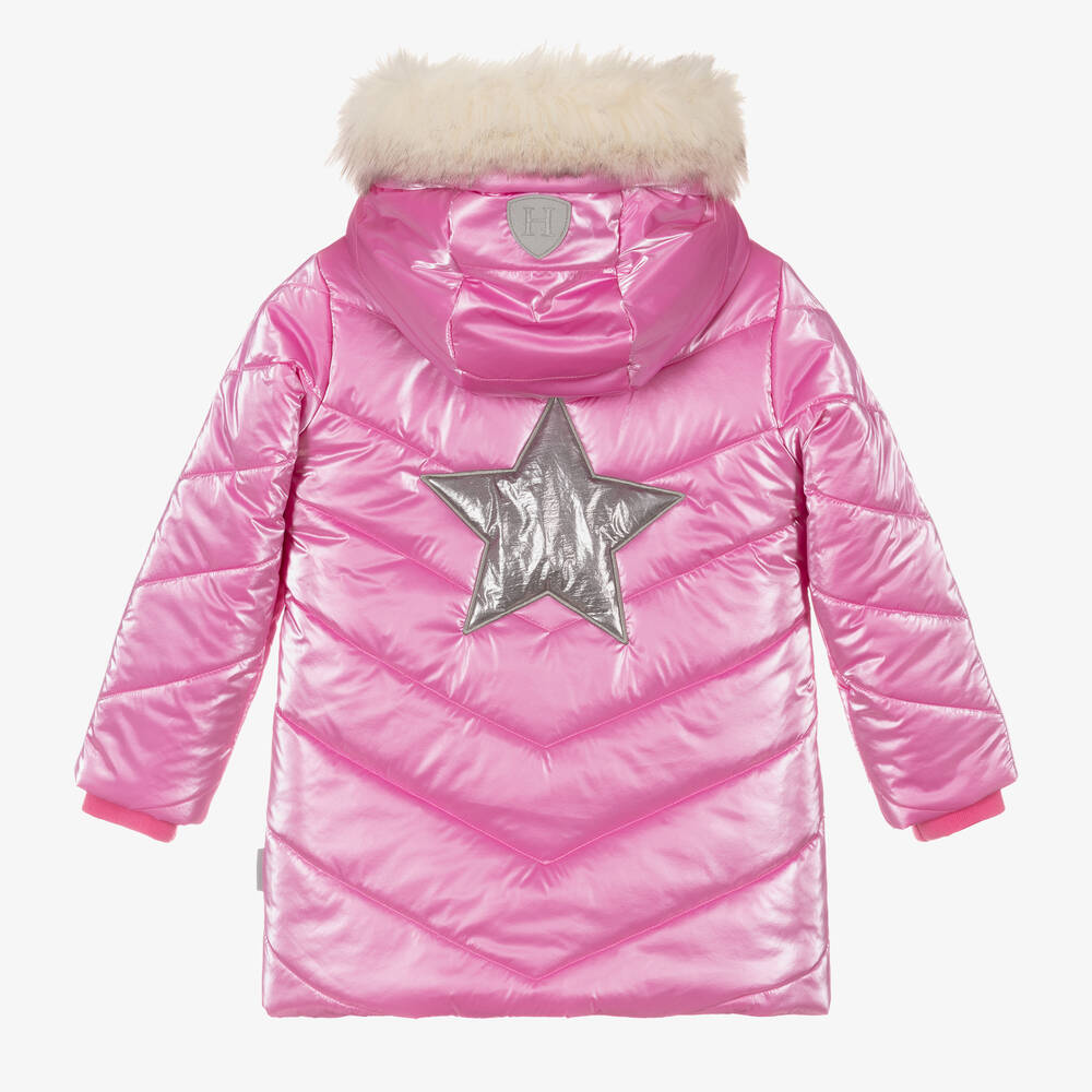 Hatley-Girls Pink Rock Star Puffer Coat | Childrensalon Outlet