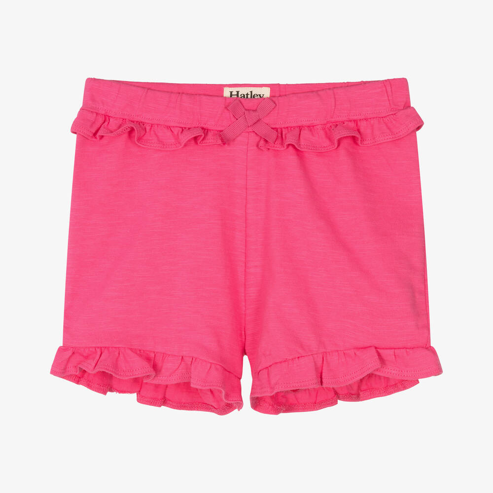 Pink ruffle shorts cheap