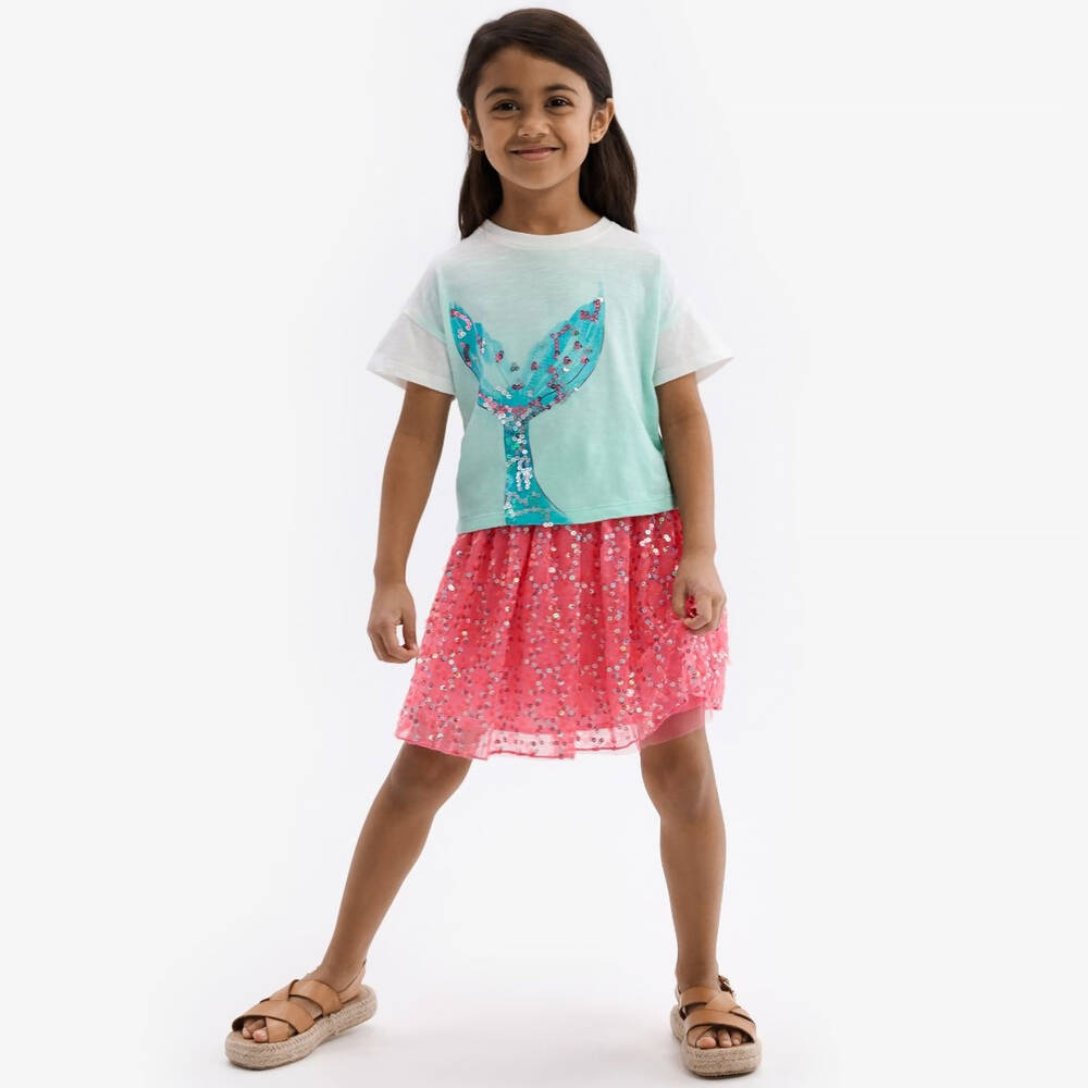 Hatley-تنورة تول مزين بترتر لون زهري | Childrensalon Outlet