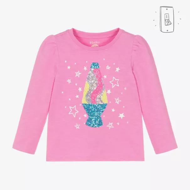 Hatley-Girls Pink Sequinned Jersey Top | Childrensalon Outlet