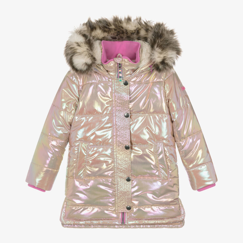Hatley-Girls Pink Shimmer Hooded Puffer | Childrensalon Outlet