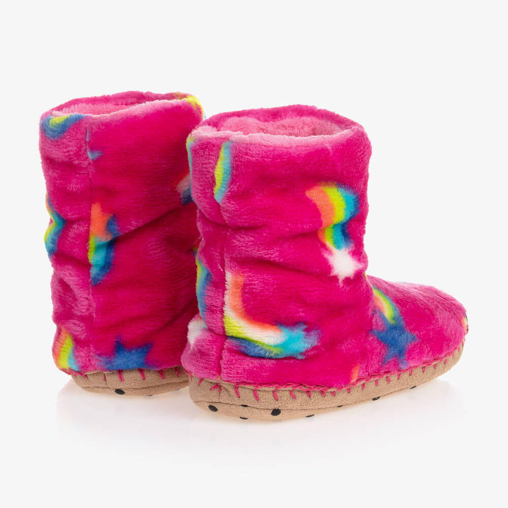 Hatley-Girls Pink Shooting Star Slippers | Childrensalon Outlet