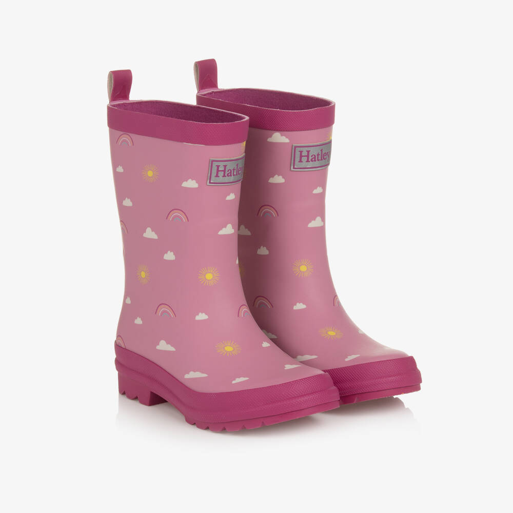 Hatley-Girls Pink Sunshine Wellies | Childrensalon Outlet