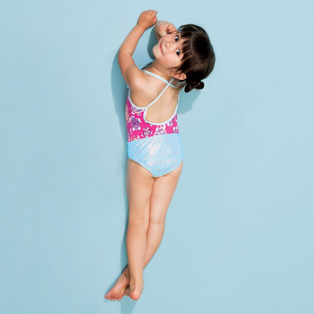 Hatley Girls Pink Swimsuit UPF50