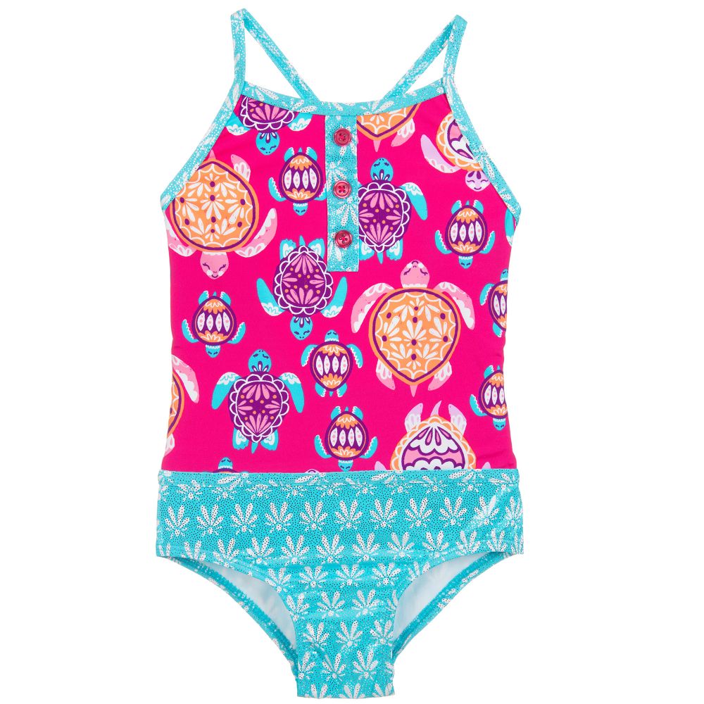 Hatley - Girls Pink Swimsuit (UPF50+) | Childrensalon Outlet