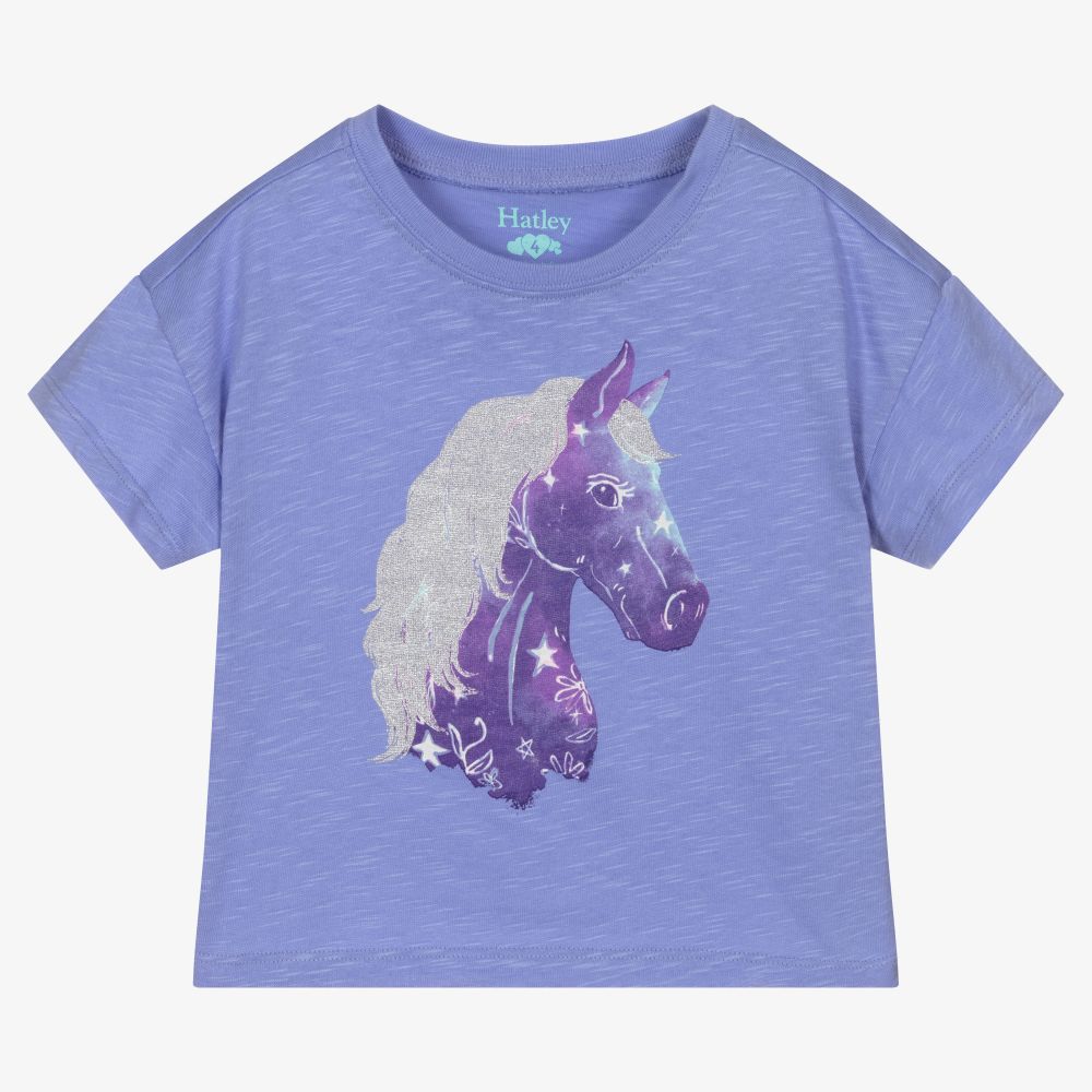 Hatley - Girls Purple Cotton T-Shirt | Childrensalon