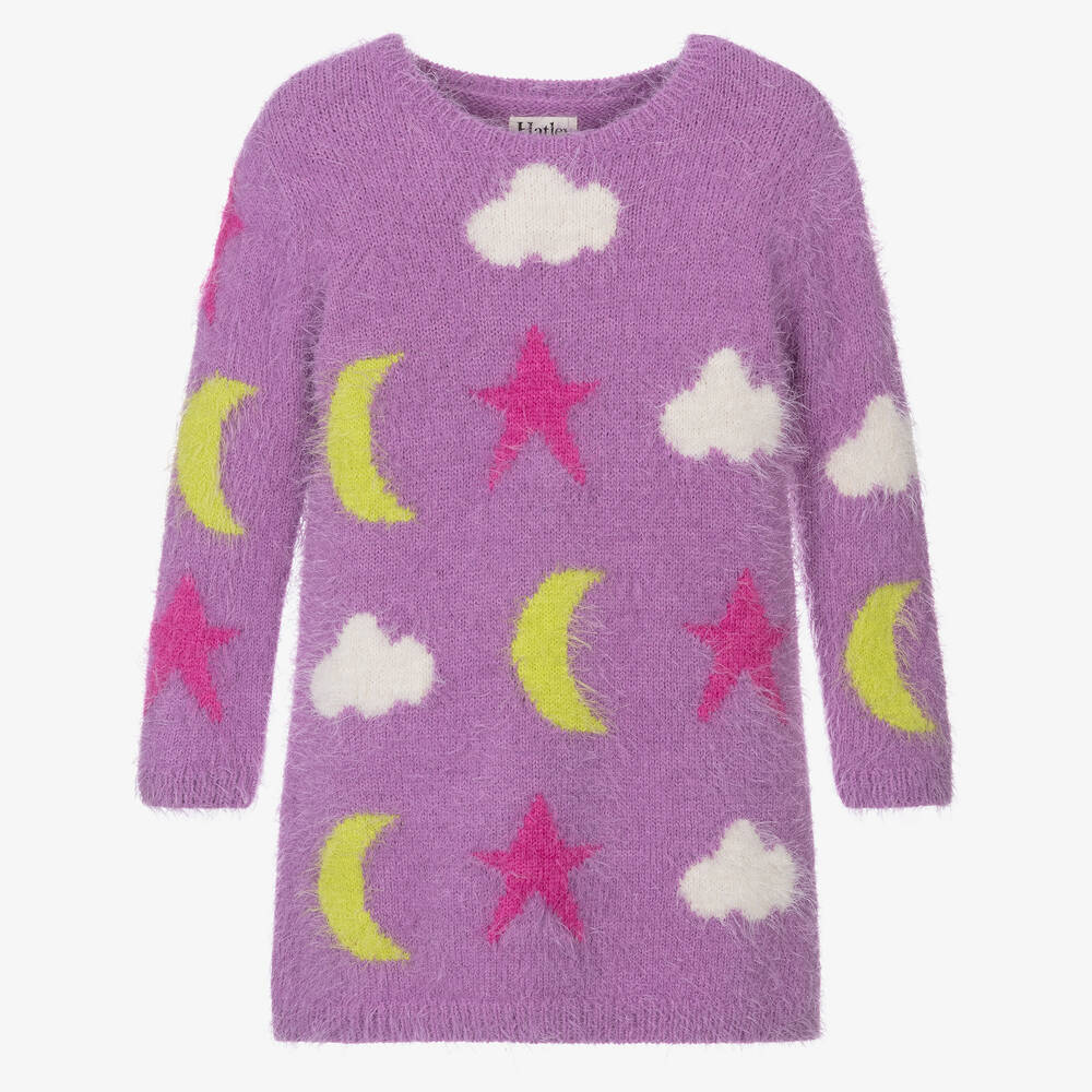 Hatley-فستان مزيج أكريليك محبوك لون بنفسجي | Childrensalon Outlet