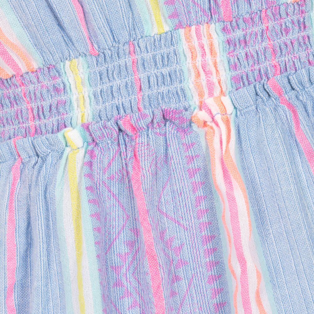 Hatley-Girls Purple & Neon Pink Striped Cotton Dress | Childrensalon Outlet