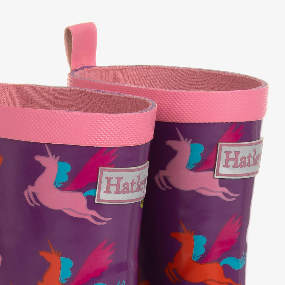 Hatley-Фиолетовые резиновые сапоги и носки с пегасами | Childrensalon Outlet