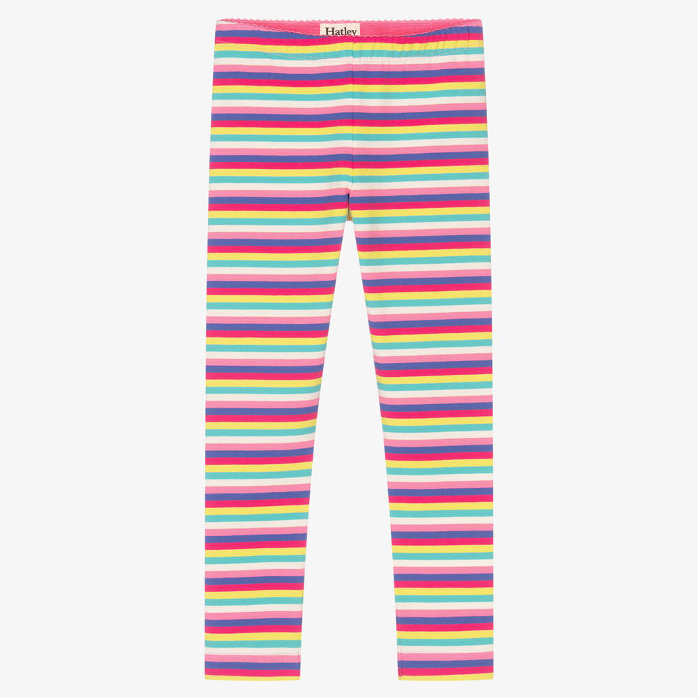 Hatley - Girls Rainbow Striped Leggings | Childrensalon