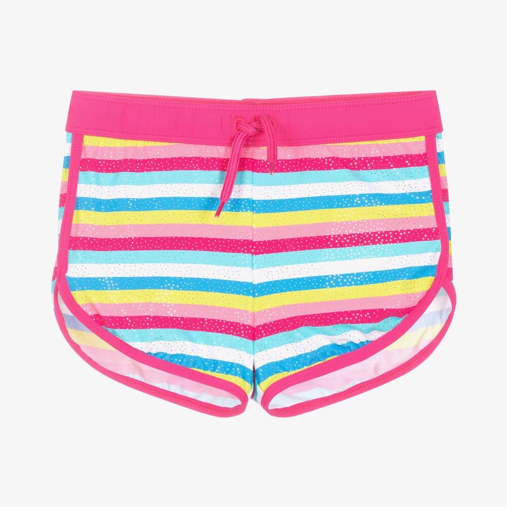 Hatley - Girls Rainbow Stripes Swim Shorts | Childrensalon