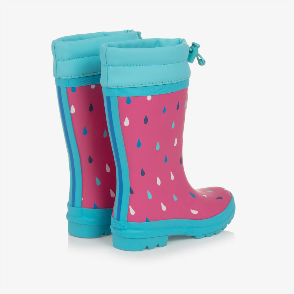 Hatley-Girls Raindrop Pink Weather Boots | Childrensalon Outlet