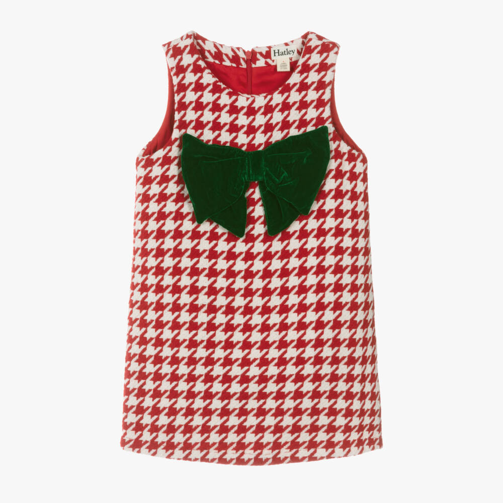 Hatley-Girls Red Check Bow Dress | Childrensalon Outlet