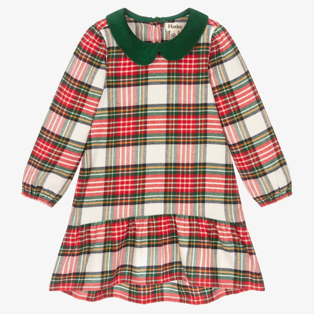 Hatley - Robe rouge verte carreaux fille | Childrensalon